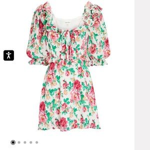 For Love and Lemons Imogen Floral Puff Sleeve Mini Dress